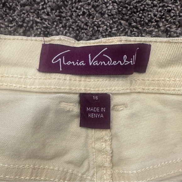 Gloria Vanderbilt Beige Pant Size 16 Straight Leg Cotton Stretch Comfortable Fit - Picture 4 of 12